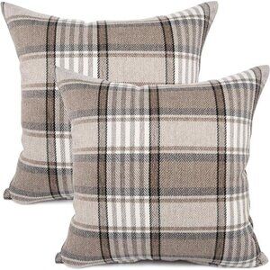 Retro Farmhouse Outdoor Buffalo Tartan Chequer Plaid Cotton Linen Decorative